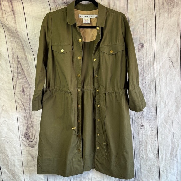 Gretchen Scott The Snappy Classic Olive Green Women's Dress Small - Picture 2 of 11